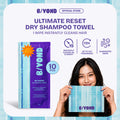 B/YOND Hair Reset Dry Shampoo Towel 10pcs | Wipes Dirt, Sweat & Oil | Anti-Dandruff Bimpo Panyo