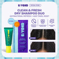 B/YOND Instant Clean Hair Reset Duo | Antibacterial Dry Shampoo 50g + Dry Shampoo Towel 5 pcs
