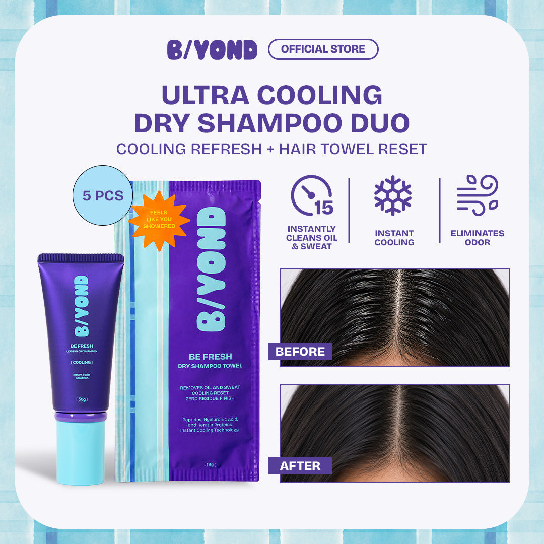 B/YOND Ultra Cooling Hair Reset Duo | Cooling Dry Shampoo 50g + Dry Shampoo Towel 5pcs