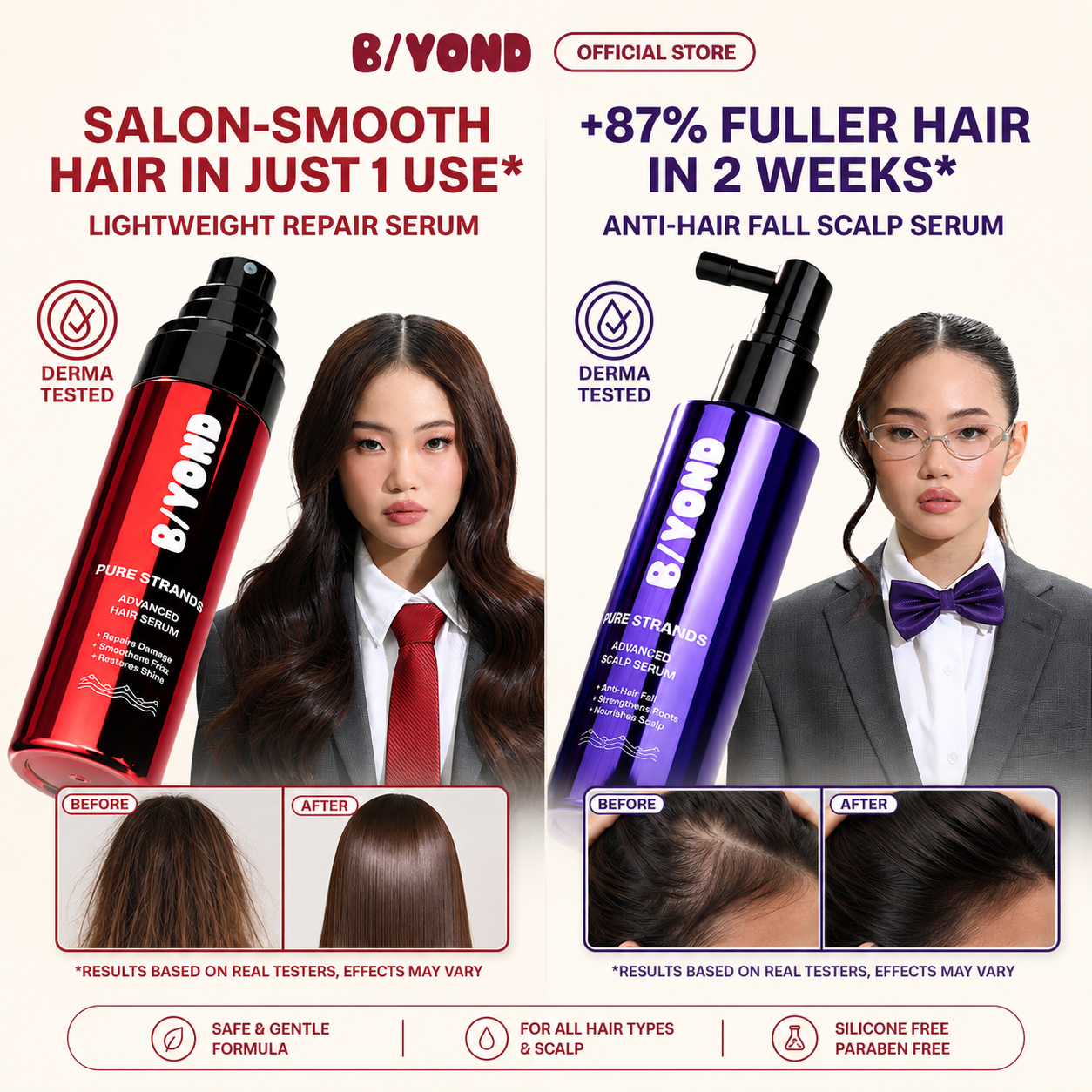 B/yond Pure Strands Healthy Scalp And Hair Bundle  Advanced Scalp Serum for Anti-Hair Fall  75ml