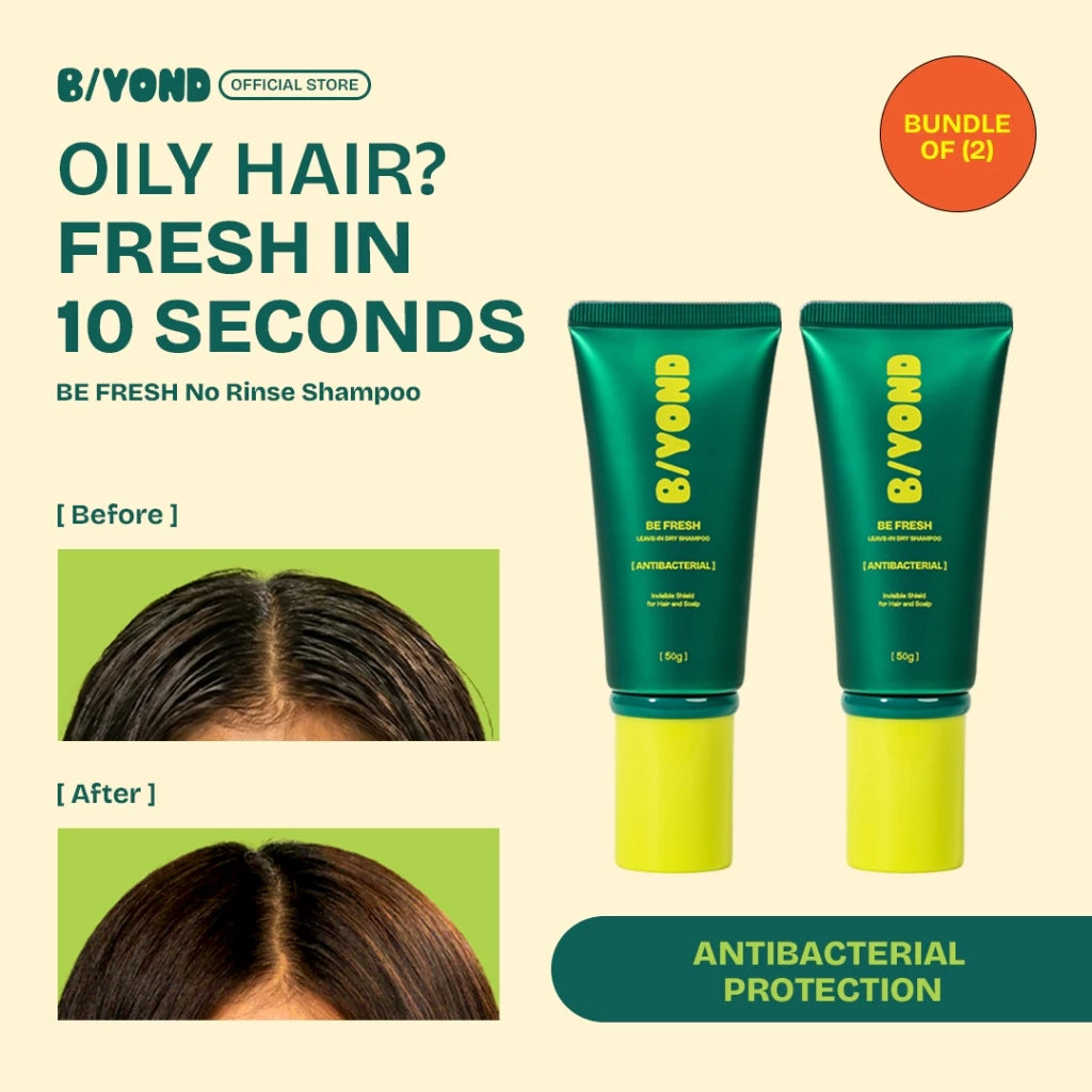 B/YOND Anti-bacterial Dry Shampoo 50g *2 | Fresh Hair | Air-Gel Formula Oil Control No White Residue